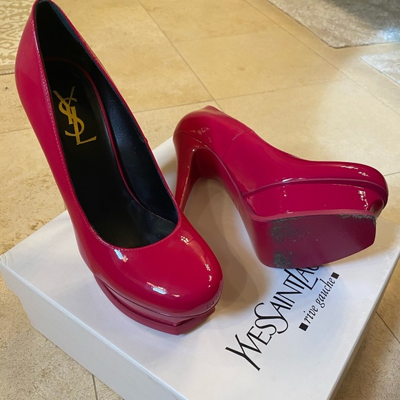 YSL Vitello Vernice Pumps in Fushia - Picture 2 of 3